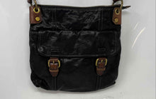 Load image into Gallery viewer, Fossil Womens Black Brown Leather Long Live Vintage 1954 Zipper Messenger Bag
