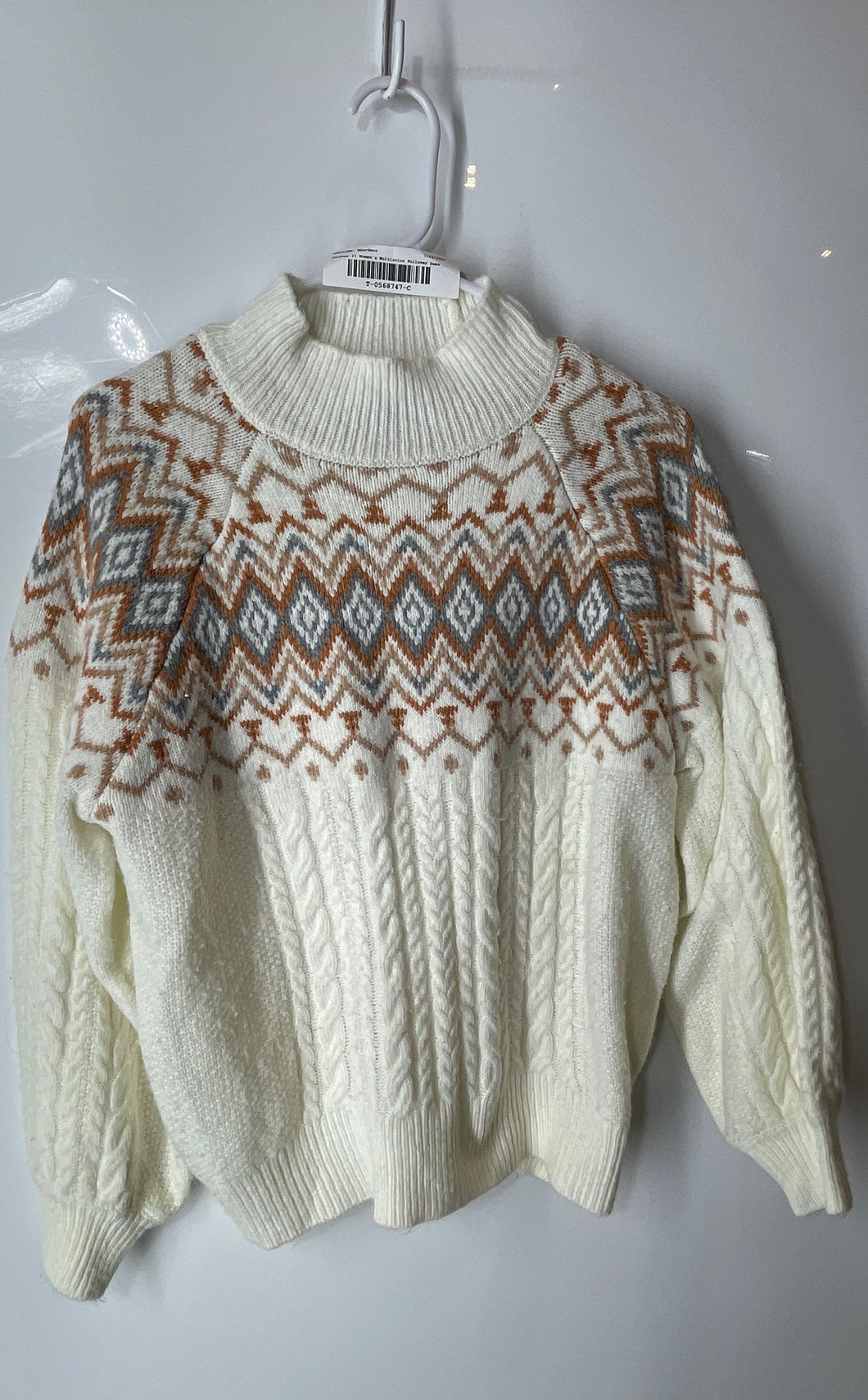 Forever 21 Womens Multicolor Printed Long Sleeve Mock Neck Pullover Sweater Sz S