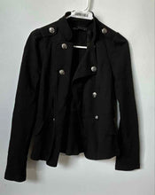 Load image into Gallery viewer, Iris Basic Womens Black Long Sleeve Pockets Double-Breasted Pea Coat Size S
