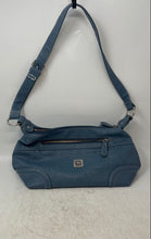 Load image into Gallery viewer, Stone Mountain Womens Blue Leather Outer Pocket Luxury Shoulder Handbag
