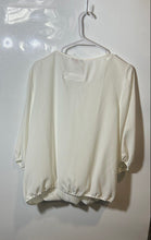 Load image into Gallery viewer, Vince Camuto Womens White Pullover Round Neck 3/4 Sleeve Wrap Blouse Top Size L
