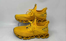 Load image into Gallery viewer, Vooncosir Womens Yellow Black Off Love Low Top Lace-Up Sneaker Shoes Size 36
