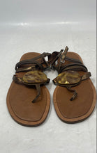 Load image into Gallery viewer, Velez Womens Brown Leather Medallion Adjustable Strap Thong Sandals Size EU 36
