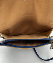 Load image into Gallery viewer, Unbranded Womens Blue Leather Zipper Magnetic Flap Shoulder Crossbody Bag
