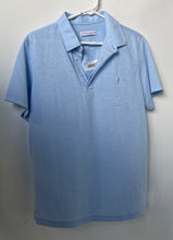 Load image into Gallery viewer, Cotton &amp; Colors Mens Light Blue Short Sleeve Collared Golf Polo Shirt Size L
