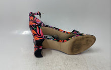 Load image into Gallery viewer, Nine West Womens Multicolor Floral Block Ankle Strap Heels Size 8M
