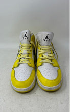 Load image into Gallery viewer, Nike Kids Air Jordan 1 Mid SE Yellow White Mid Top Lace-Up Sneaker Shoes Size 6Y
