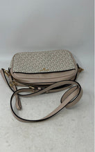 Load image into Gallery viewer, Michael Kors Womens White &amp; Pink Monogram Adjustable Strap Jet Set Crossbody Bag
