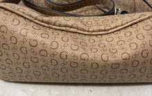 Load image into Gallery viewer, Guess Womens Beige Pink Monogram Print Adjustable Strap Flap Drawstring Backpack
