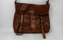 Load image into Gallery viewer, Marco Buggiani Womens Brown Leather Adjustable Strap Zip Top Lined Crossbody Bag
