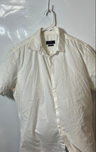 Load image into Gallery viewer, Zara Mens White Short Sleeve Collared Super Slim Fit Button-Up Shirt Size Large
