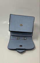 Load image into Gallery viewer, Zara Womens Blue Snakeskin Faux Leather Buckle Detail Flap Crossbody Handbag
