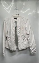 Load image into Gallery viewer, Baccini Womens White Full Zip Long Sleeve Pockets Motorcycle Jacket Sz PS W/Tag
