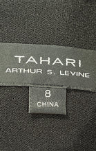Load image into Gallery viewer, Tahari Womens Black Cap Sleeve Stretch Back Zip V-Neck Slit Sheath Dress Size 8
