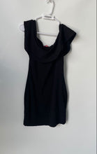 Load image into Gallery viewer, Guess Womens Black Regular Fit Off The Shoulder Ruffle Short Mini Dress Size L
