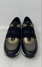 Load image into Gallery viewer, Michael Kors Womens Black And Gold Round Toe Slip-On Sneaker Shoes Size 7.5M
