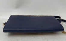 Load image into Gallery viewer, Anne Klein Womens Brown Blue Monogram Print Chain Strap Crossbody Purse

