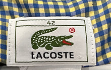 Load image into Gallery viewer, Lacoste Mens Multicolor Check Print Cotton Short Sleeve Dress Shirt Size 42
