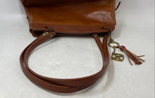 Load image into Gallery viewer, Nuovedive Womens Brown Leather Tassel Inner Zip Pockets Shoulder Handbag
