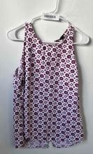 Load image into Gallery viewer, Ann Taylor Womens Purple White Floral Sleeveless Round Neck Blouse Top Size M

