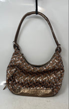 Load image into Gallery viewer, Elliott Lucca Womens Brown Leather Zipper Braided Slouchy Shoulder Handbag

