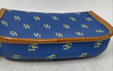 Load image into Gallery viewer, Dooney &amp; Bourke Womens Blue Brown Monogram Print Mini Wristlet Wallet
