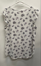 Load image into Gallery viewer, Loft Womens White Floral Print Short Sleeve Round Neck Blouse Top Size MP
