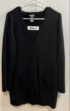 Load image into Gallery viewer, Ann Taylor Womens Black Long Sleeve V-Neck Button Front Cardigan Sweater Size L
