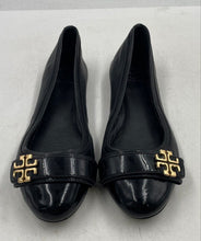 Load image into Gallery viewer, Authentic Tory Burch Womens Eloise Black Leather Slip-On Ballet Flats Size 8.5
