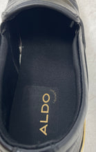 Load image into Gallery viewer, Aldo Womens Quarta Black Gold Round Toe Low Top Slip On Sneaker Shoes Size 8.5
