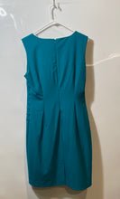 Load image into Gallery viewer, Calvin Klein Womens Turquoise Sleeveless Round Neck Pleated Sheath Dress Size 10
