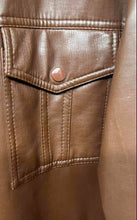 Load image into Gallery viewer, Envoy Mens Brown Long Sleeve Collared Elegant Leather Jacket Size XL
