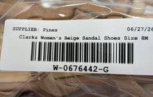 Load image into Gallery viewer, Clarks Womens Beige Suede Open Toe Wedge Strappy Sandals Size 8M
