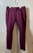 Load image into Gallery viewer, Express Womens Burgundy Columnist Flat Front Skinny Leg Ankle Pants Size 4R
