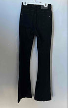 Load image into Gallery viewer, Zara Womens Black Dark Wash Pockets Denim Flared Leg Jeans Size 02

