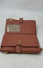 Load image into Gallery viewer, Michael Kors Womens Adele Pink Pebbled Leather Double Zip Phone Wristlet Wallet

