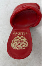 Load image into Gallery viewer, Vince Camuto Womens Brelanie Red Woven Leather Slip-On Stiletto Mule Heels Sz 6M
