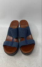 Load image into Gallery viewer, Italian Shoemakers Womens Brown Blue Slip-On Platform Sandals Size 7 1/2
