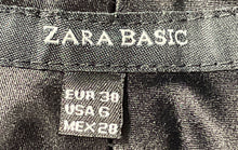 Load image into Gallery viewer, Zara Womens Black Slash Pockets Flat Front Straight Leg Ankle Pants Size 6
