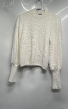 Load image into Gallery viewer, Zara Knit Womens White Long Sleeve Crew Neck Fuzzy Pullover Sweater Size Medium
