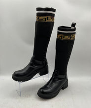 Load image into Gallery viewer, J&amp;L Womens Black Leather Pull-On Round Toe Knee High Boots Size EUR 36
