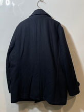 Load image into Gallery viewer, Gap Mens Blue Collared Long Sleeve Flap Pocket Double Breasted Pea Coat Size XL
