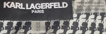 Load image into Gallery viewer, Karl Lagerfeld Womens Black White Long Sleeve Collared Button-Up Shirt Size M

