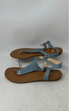 Load image into Gallery viewer, Nine West Womens Blue Brown Denim Flat Thong Sandals Size 10M
