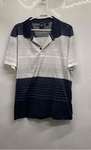 Load image into Gallery viewer, Hugo Boss Mens Blue White Striped Mercerised Cotton Short Sleeve Polo Shirt XXL
