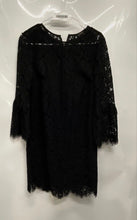 Load image into Gallery viewer, Banana Republic Womens Black Lace 3/4 Bell Sleeve Mini Shift Dress Size 2
