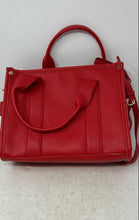 Load image into Gallery viewer, The Tote Bag Womens Red Leather Detachable Strap Top Handle Mini Tote Bag
