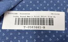 Load image into Gallery viewer, Lucky Brand Mens Blue White Geometric Print Dress Shirt Size XL 17-17.5 34/35
