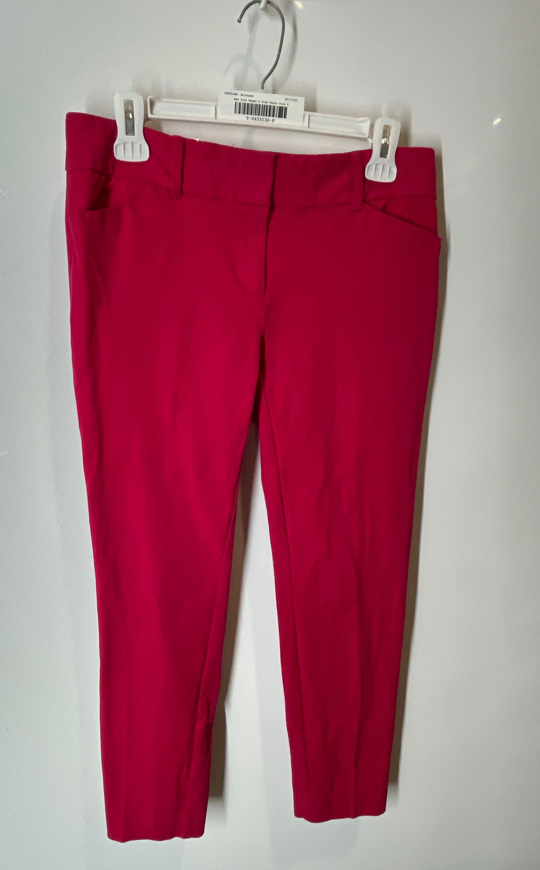 7th Avenue Design Studio New York & Co Womens Pink Flat Front Ankle Pants Size 6