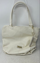 Load image into Gallery viewer, London Fog Womens White Leather Inner Pocket Double Handle Shoulder Bag
